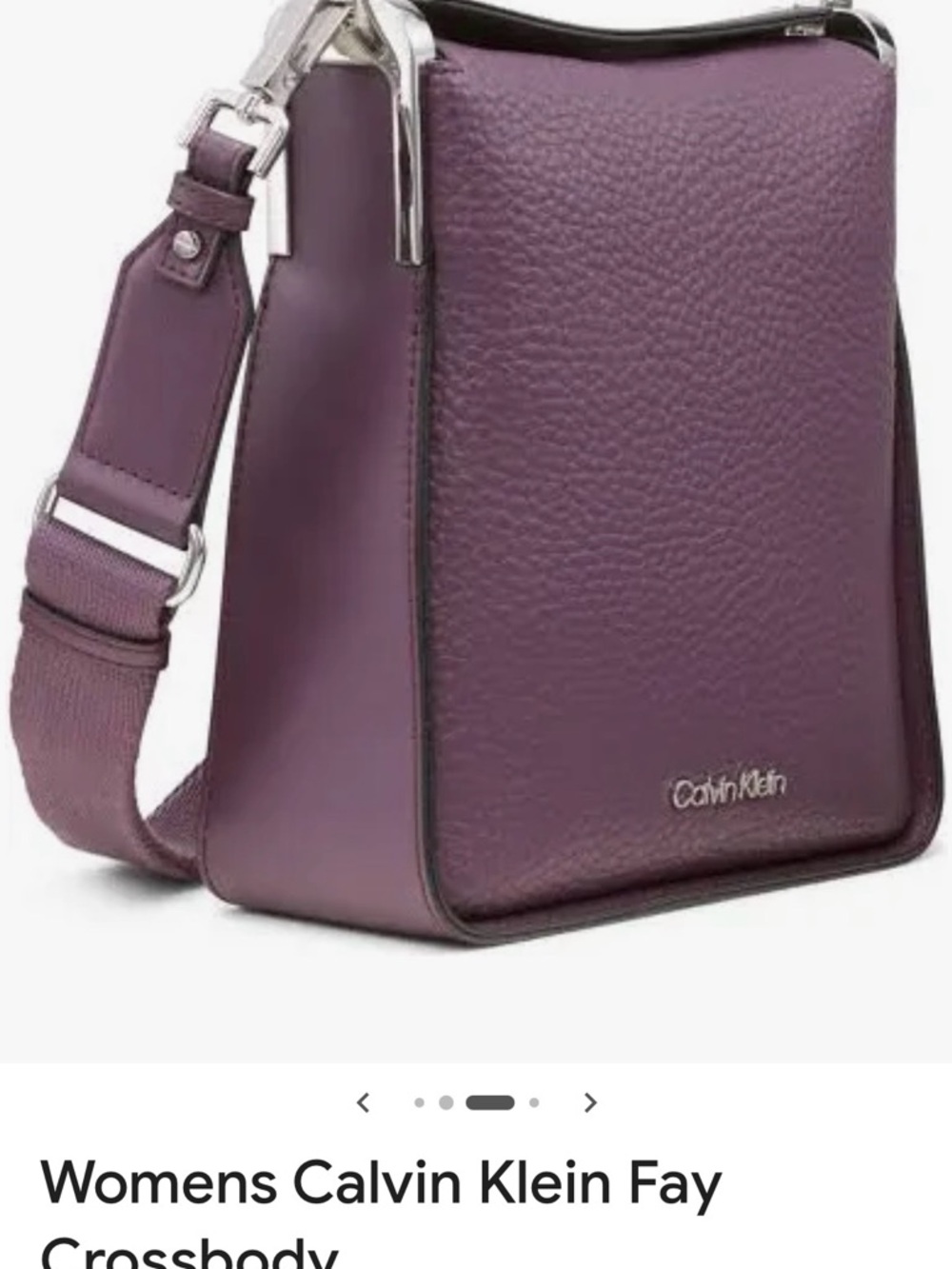 NWOT Calvin Klein Plum Vegan Leather Messenger Crossbody